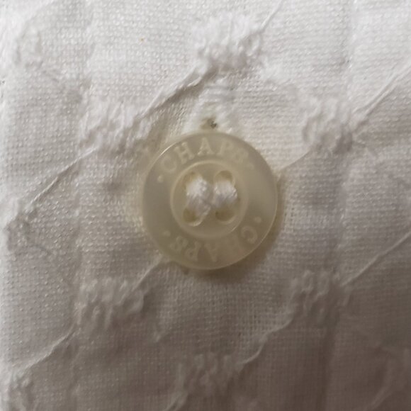 NEW Chaps Petite Eyelet 100% Cotton White Shirt - Picture 6 of 8